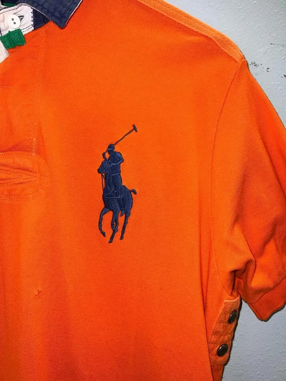 Polo Ralph Lauren Big Pony Orange Rugby Polo Shirt Medium 0211